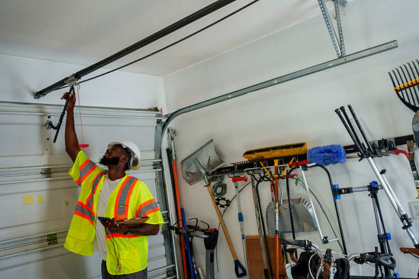 Professional Garage Door Panel Replacement technician working in Englishtown, NJ